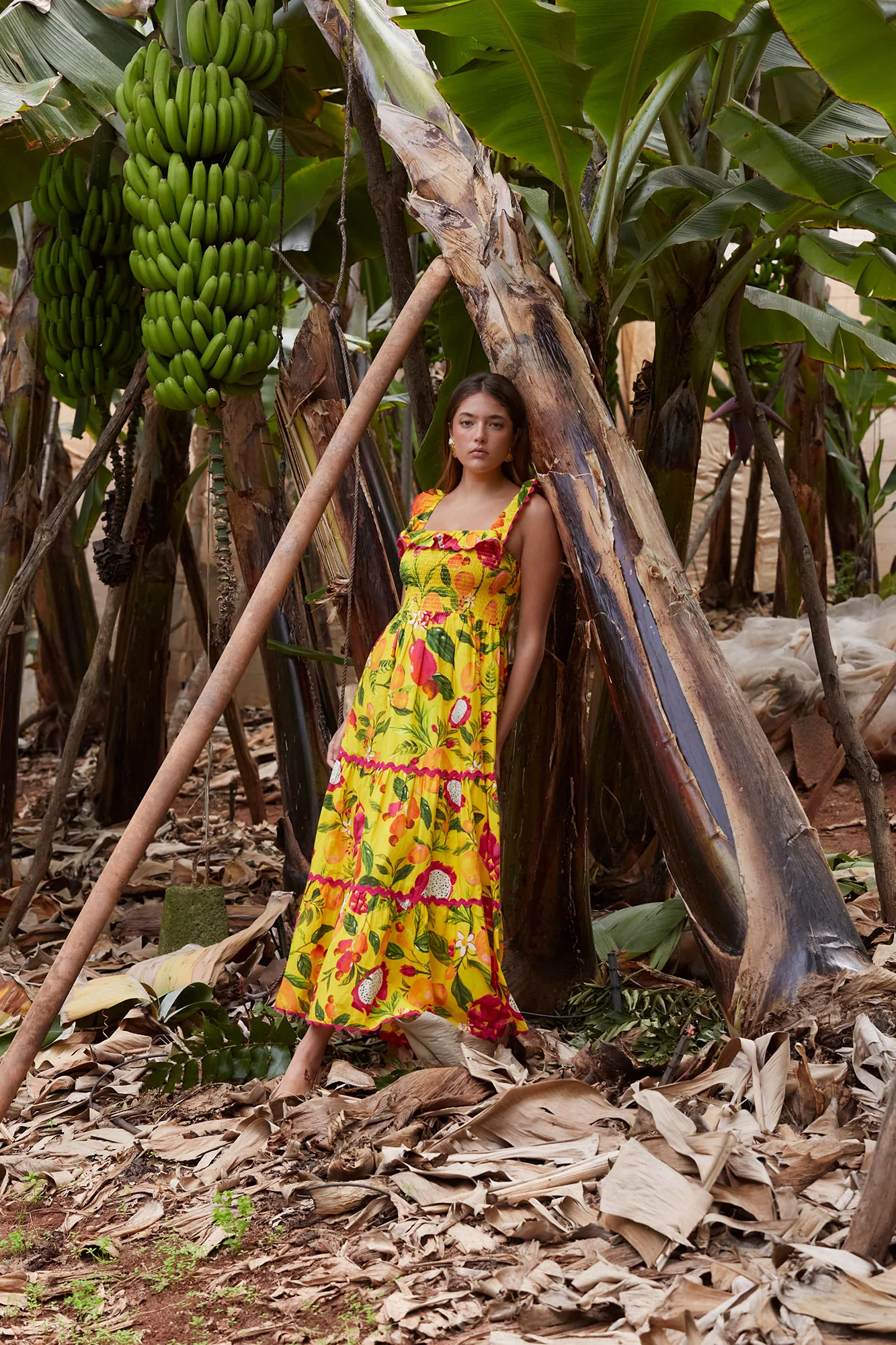 VESTIDO FRUTAL AMARILLO
