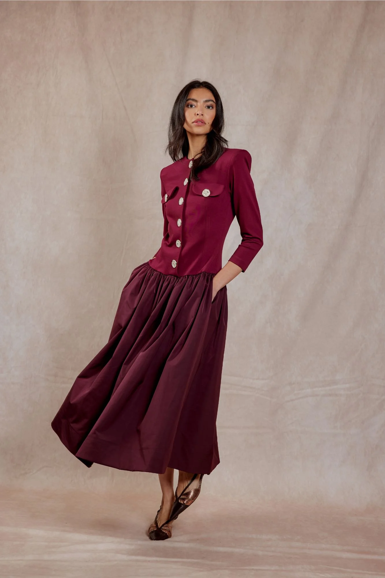 VESTIDO MATEO GRANATE