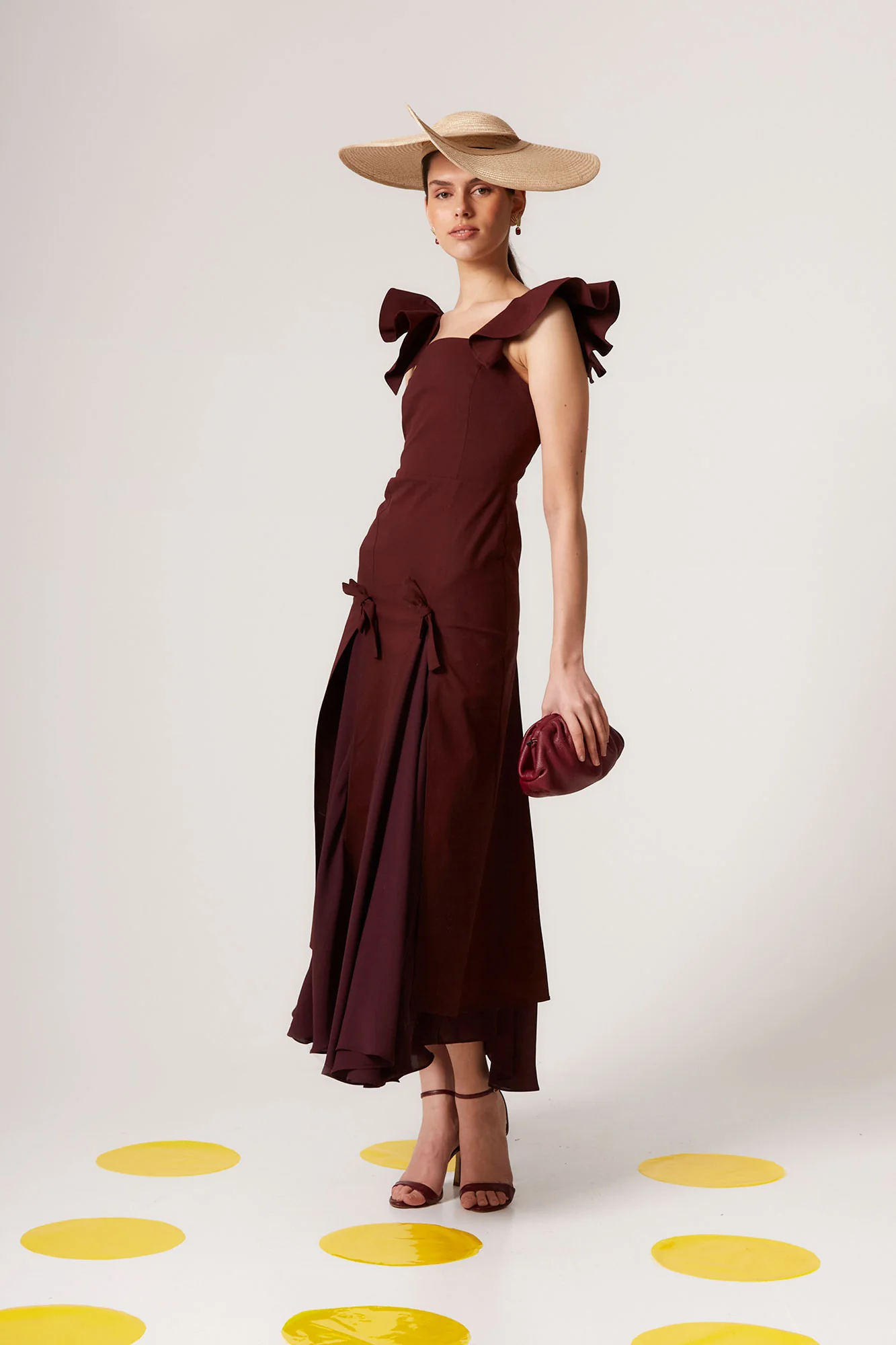 VESTIDO NORA LISO GRANATE - Image 2