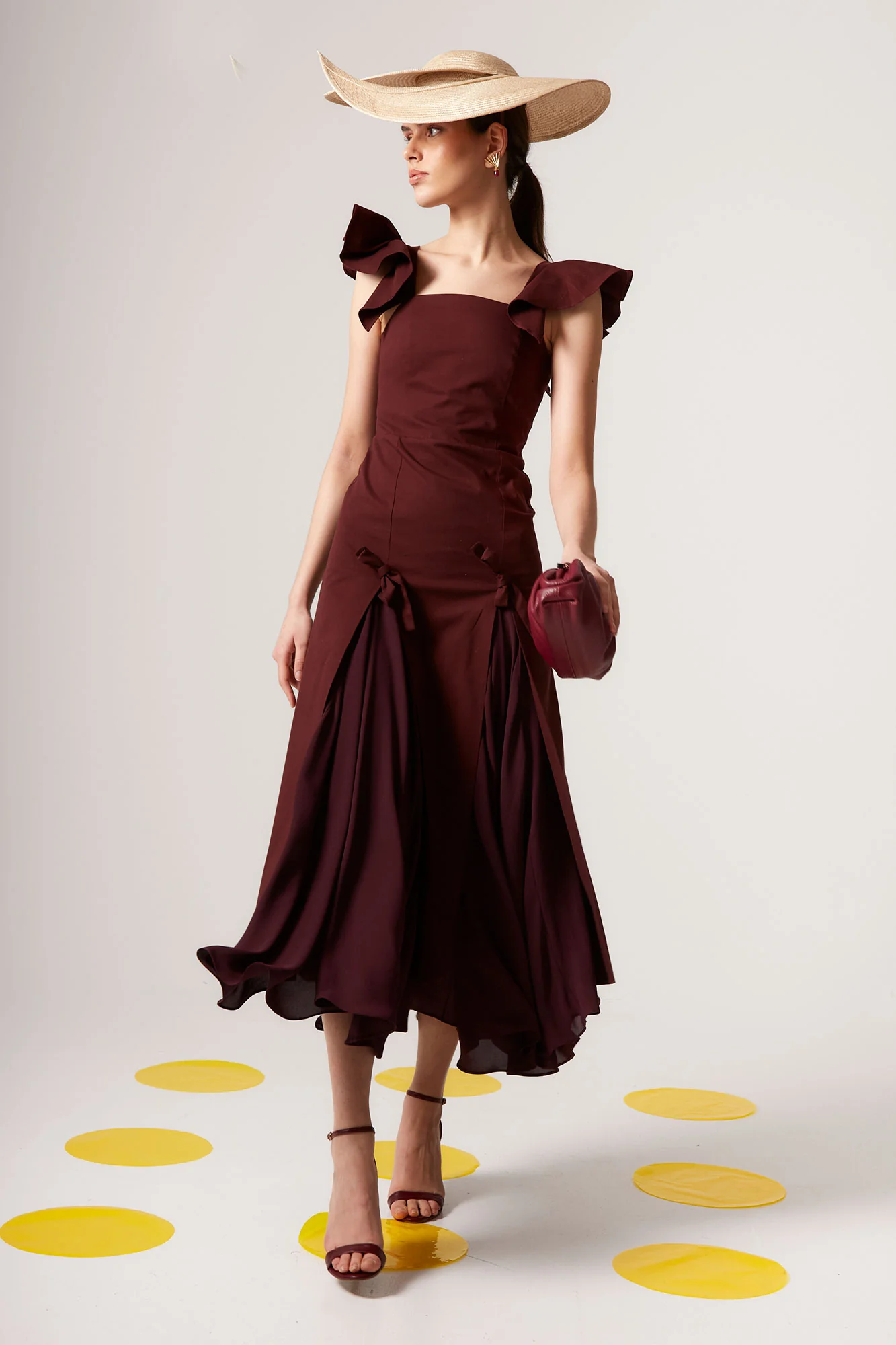 VESTIDO NORA LISO GRANATE - Image 3