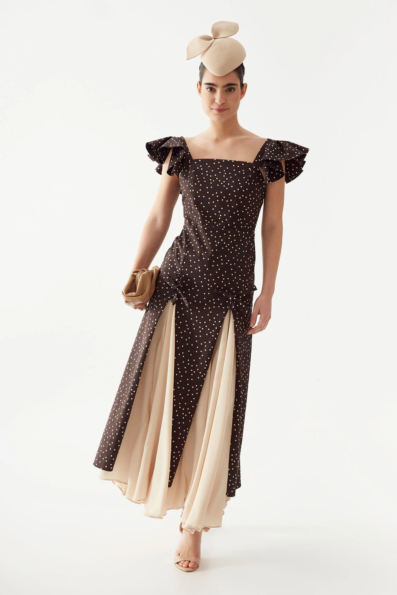 VESTIDO NORA LUNARES MARRON - Image 3